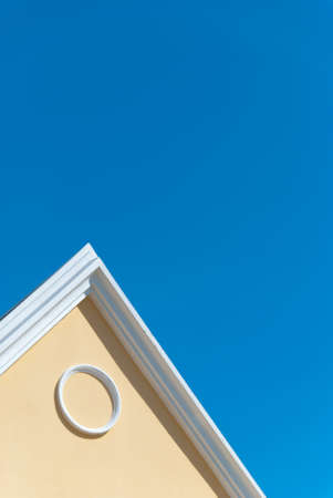 Simple line of architecture on blue sky backgroundの写真素材