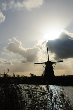 Ancient mills of Kinderdijkの写真素材