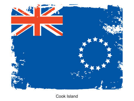 Grunge illustration of the flag of the country. Fully editable vector image. Grunge flag is proportionately correct.の写真素材