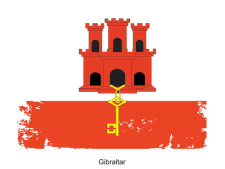 Grunge illustration of the flag of the country. Fully editable vector image. Grunge flag is proportionately correct.の写真素材