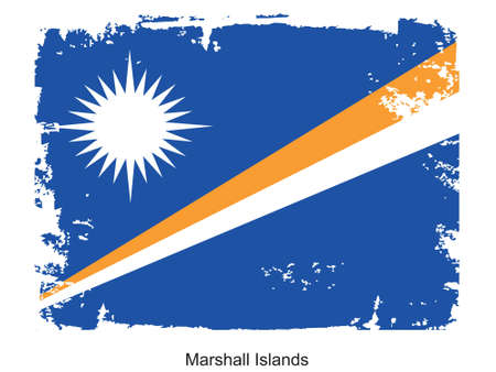 Grunge illustration of the flag of the country. Fully editable vector image. Grunge flag is proportionately correct.の写真素材