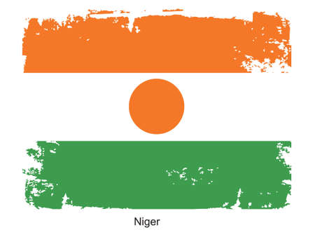 Grunge illustration of the flag of the country. Fully editable vector image. Grunge flag is proportionately correct.の写真素材