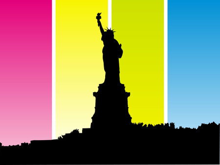 This is vector illustration of Statue of liberty backgroundの写真素材