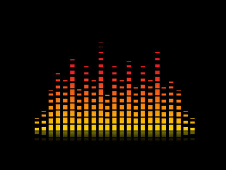 Orange and Yellow Music Equalizer Vector Illustration Background