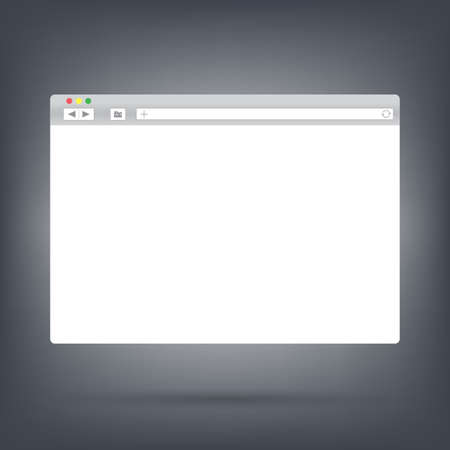 Opened browser window template on dark background . Past your content into it.のイラスト素材