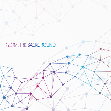Geometric colorful background Molecule and communication for your design and your text.のイラスト素材