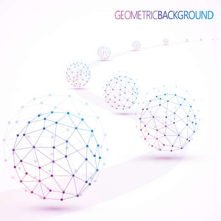 Geometric lattice, the molecules in the circle.のイラスト素材