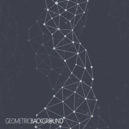 Geometric black background. Molecule and communication background. Graphic background for your design and your text.のイラスト素材