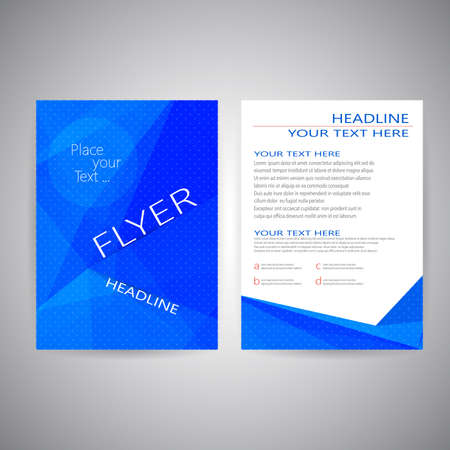 Abstract  Geometric Triangle template layout for brochure, magazine, flyer, booklet, cover or report in A4 size for your design and your text . Vector Illustration.のイラスト素材