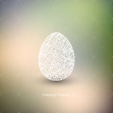Easter egg on blurred background with place for your text.のイラスト素材