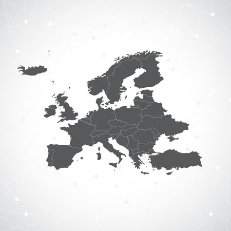 Europe Map And Communication Background Vector illustration.のイラスト素材