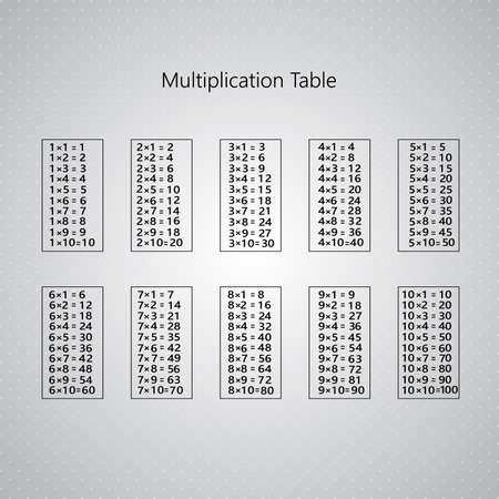Gray multiplication table modern design . Vector illustrationのイラスト素材