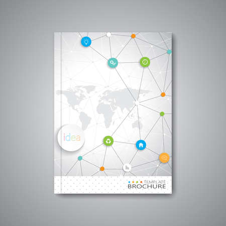 Modern abstract template layout for brochure, magazine, flyer, booklet, cover or report in A4 size for your design and your text . Vector Illustration.のイラスト素材