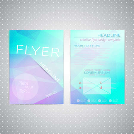 Flyer design Triangle template layout , magazine, booklet, cover or report in A4 size for your design and your text . Vector Illustration.のイラスト素材