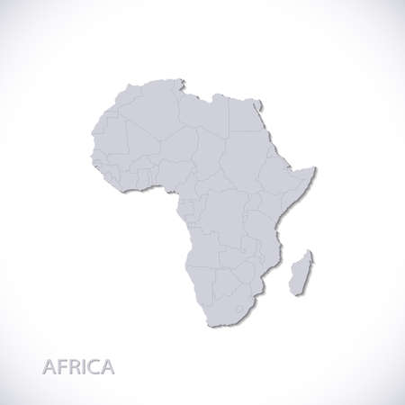 Grey Africa Map Modern design Vector Illustrationのイラスト素材