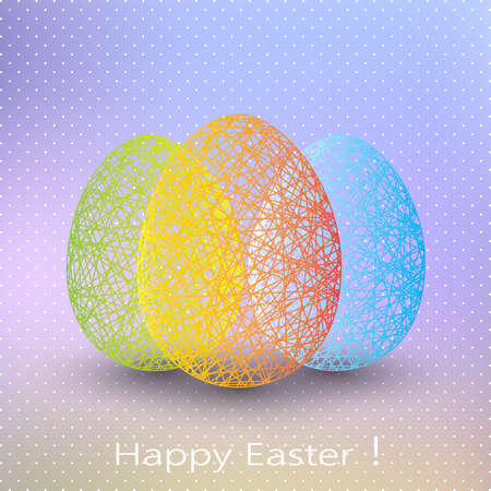 Easter egg on blurred background with place for your text.のイラスト素材