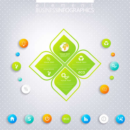 Modern infographic network template with place for your text. Can be used for workflow layout, diagram, chart, number options, web design.のイラスト素材