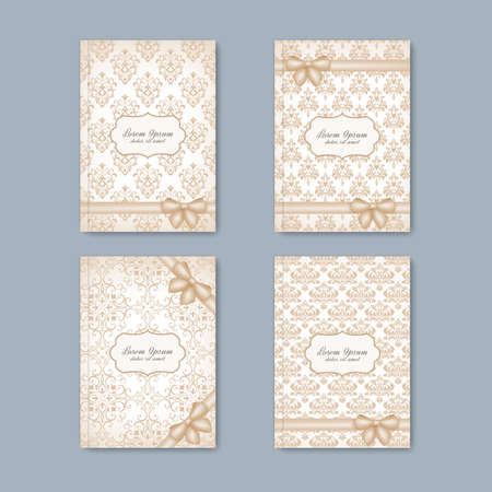 Modern vector set  brochures in the style of baroque for your design .のイラスト素材