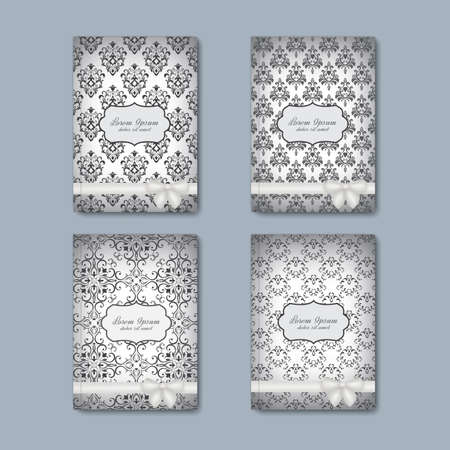 Modern vector set of brochures in the  baroque style for your design .のイラスト素材