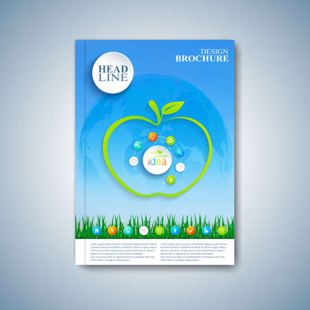 Modern template layout brochure, magazine, flyer, booklet, cover or report in A4 size for your design .のイラスト素材
