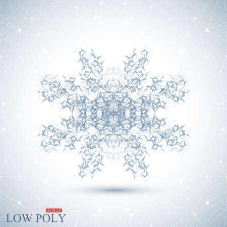 Polygonal Abstract background. Low poly, molecule and communication with connected dots and lines .Vector Illustration.のイラスト素材