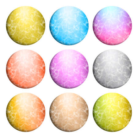 Modern set of colorfull abstract circles . Molecule and communication with connected dots and lines. Vector Illustration.のイラスト素材