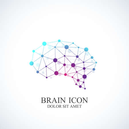 Colorful Vector Template Brain Logo. Creative concept design icon.のイラスト素材