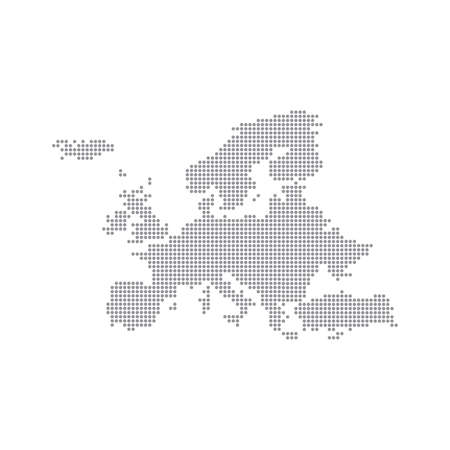 Grey Map Europe In The Dot. Vector illustration.のイラスト素材