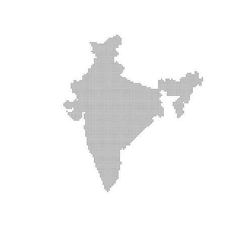 Grey Map India In The Dot . Vector illustration.のイラスト素材