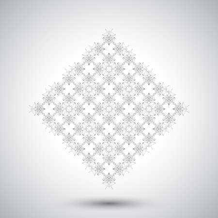 Geometric abstract form with connected lines and dots. Vector illustration.のイラスト素材