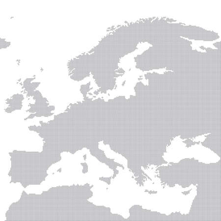 Grey map of Europe in the dot. Vector illustration.のイラスト素材