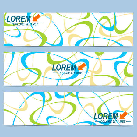 Set of  horizontal banners. Background with colorful circles . Modern design.のイラスト素材