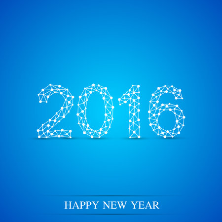 Text design Happy new year 2016 . Blue background