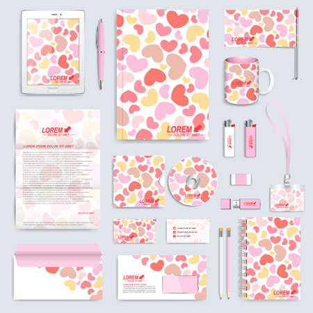 Set of vector corporate identity template . Modern business stationery mock-up. Corporate template. Branding design.のイラスト素材