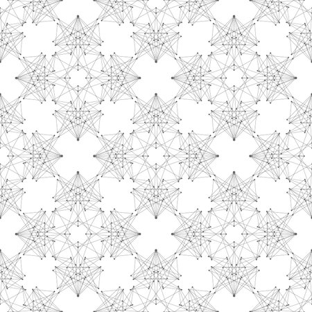 Modern abstract geometric pattern with connected lines and dots. Science, chemistry, biology,...