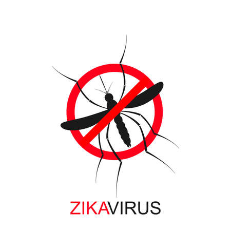 Zika mosquito vector. Zika virus alert. Zika virus concept. Zika virus mosquito bite. Mosquito logo. Aedes Aegypti isolated on white background.のイラスト素材
