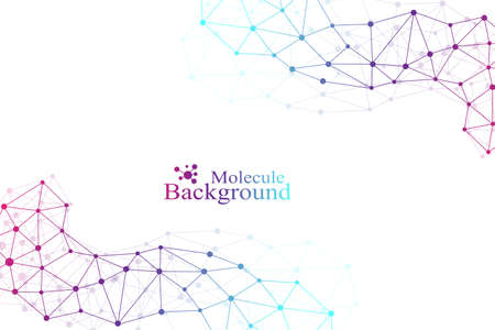 Graphic background molecule and communication. Connected lines with dots. Medicine, science, technology design .Vector illustration.のイラスト素材