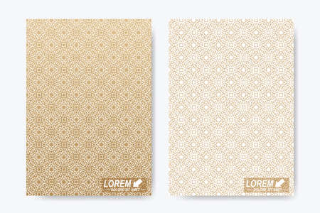 Modern vector template for brochure, Leaflet, flyer, cover, magazine or annual report. A4 size. Ramadan kareem design book layout. Abstract presentation with islamic style.のイラスト素材