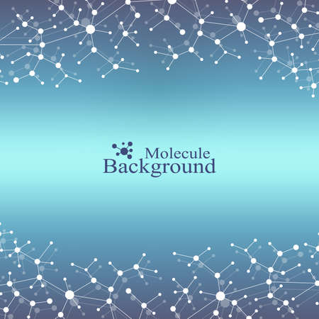 Structure molecule atom dna and communication background. Concept of neurons. Illusion nervous system. Medical scientific backdrop. Vector illustrationのイラスト素材
