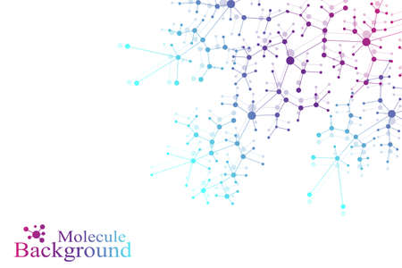 Structure molecule atom dna and communication background. Concept of neurons. Scince illustration of a DNA molecule and neurons. Nervous system. Medical scientific backdrop. Vector illustrationのイラスト素材