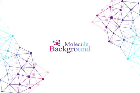 Structure molecule atom dna and communication background. Concept of neurons. Scince illustration of a DNA molecule and neurons. Nervous system. Medical scientific backdrop. Vector illustrationのイラスト素材