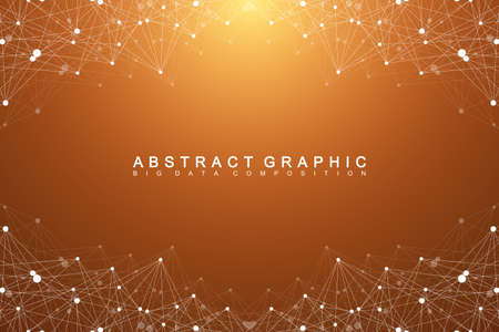 Big data complex. Graphic abstract background communication. Perspective backdrop of depth. Minimal array with compounds lines and dots. Digital data visualization. Big data vector illustrationのイラスト素材