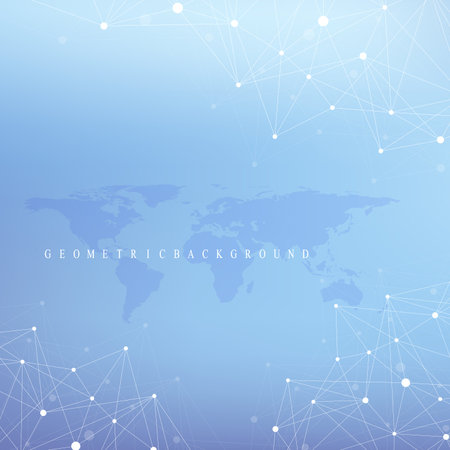 Graphic abstract background communication. Big data complex with compounds. Perspective backdrop...