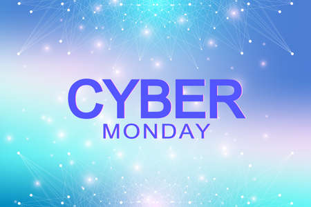 Cyber Monday Sale background. Promotional banner design. Graphic abstract background communicationのイラスト素材
