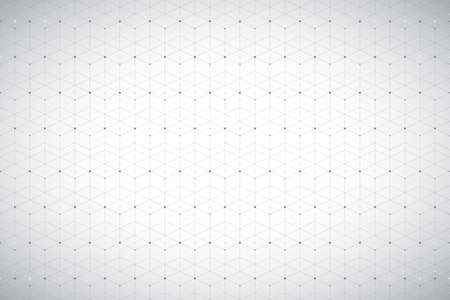 Geometric pattern with connected line and dots. Grey graphic background connectivity. Modern stylish polygonal backdrop for your design. Vector illustrationのイラスト素材