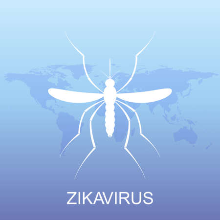 Zika virus pattern wallpapers with World Map. Zika virus mosquito bite illustration. Scientific vector for your designのイラスト素材