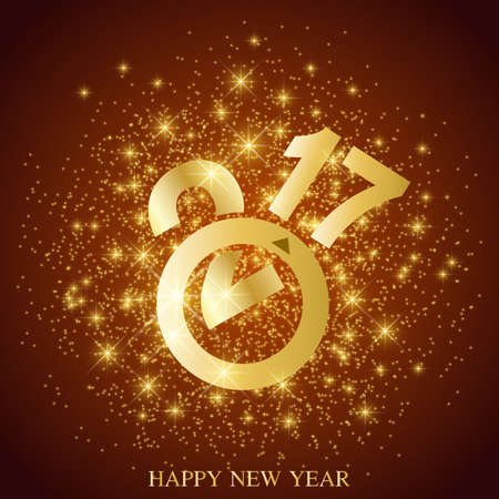 Text design 2017. Christmas and Happy New Years background with snowflakes. Vector illustrationのイラスト素材