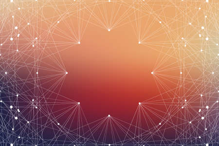 Geometric graphic molecule in big data complex with compounds.のイラスト素材