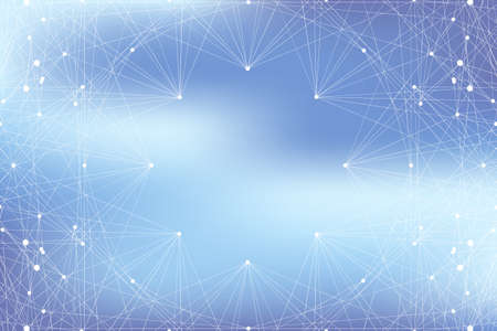 Geometric graphic background molecule and communication. Big data complex with compounds. Perspective backdrop. Minimal array. Digital data visualization. Scientific cybernetic vector illustration.のイラスト素材