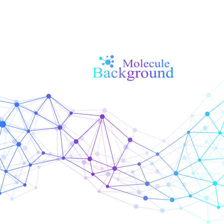 Geometric graphic background molecule and communication. Big data complex with compounds. Perspective backdrop. Minimal array. Digital data visualization. Scientific cybernetic vector illustration.のイラスト素材